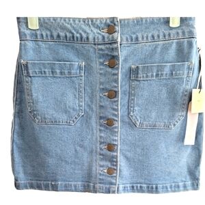Francesca's  Denim Button Mini Skirt